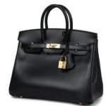 HERMÈS BIRKIN 25 BLACK BOX GOLD HARDWARE