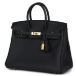 HERMÈS BIRKIN 25 BLACK TOGO GOLD HARDWARE