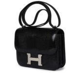 HERMÈS CONSTANCE 18 BLACK VARANUS SALVATOR LIZARD PALLADIUM HARDWARE