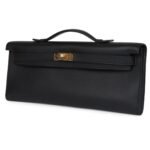 HERMÈS KELLY CUT BLACK SWIFT GOLD HARDWARE