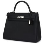 HERMÈS KELLY RETOURNE 32 BLACK TOGO PALLADIUM HARDWARE