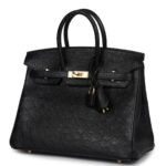 HERMÈS BIRKIN 25 BLACK OSTRICH GOLD HARDWARE