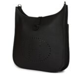 HERMÈS EVELYNE III PM BLACK CLEMENCE PALLADIUM HARDWARE