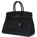 PRE-OWNED HERMÈS BIRKIN 35 BLACK VERSO TOGO PALLADIUM HARDWARE