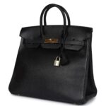 VINTAGE HERMÈS HAC BIRKIN 32 BLACK ARDENNES GOLD HARDWARE