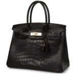 HERMÈS BIRKIN 30 BLACK MATTE ALLIGATOR GOLD HARDWARE