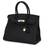 PRE-OWNED HERMÈS BIRKIN 30 BLACK TOGO ROSE GOLD HARDWARE