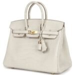 HERMÈS BIRKIN 25 BETON MATTE ALLIGATOR GOLD HARDWARE