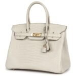 HERMÈS BIRKIN 30 BETON MATTE POROSUS CROCODILE GOLD HARDWARE