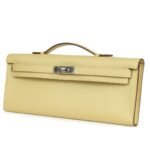 HERMÈS KELLY CUT JAUNE POUSSIN EPSOM PALLADIUM HARDWARE