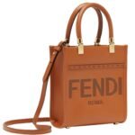 FENDI MINI SUNSHINE SHOPPER BROWN LEATHER MINI-BAG