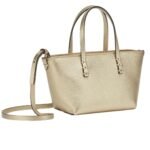 FENDI ROLL MINI CHAMPAGNE-COLORED SELLERIA MINI-BAG WITH 62 HAND-SEWN TOPSTITCHES