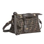 FENDI BY THE WAY SOFT MINI BROWN FF JACQUARD FABRIC MINI BAG