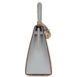 HERMÈS SPECIAL ORDER (HSS) KELLY SELLIER 25 CRAIE AND BLEU GLACIER EPSOM BRUSHED GOLD HARDWARE