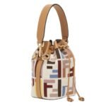 FENDI MON TRESOR MULTICOLOR CANVAS MINI-BAG WITH FF EMBROIDERY