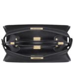 FENDI PEEKABOO ISEEU PETITE BLACK PADDED NAPPA LEATHER BAG