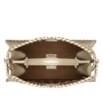 FENDI PEEKABOO ISEEU SMALL CHAMPAGNE-COLORED INTERLACED LEATHER BAG