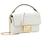 FENDI BAGUETTE MINI NAPPA LEATHER BAG WITH FF MOTIF