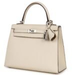 HERMÈS KELLY SELLIER 25 NATA VERSO EPSOM PALLADIUM HARDWARE