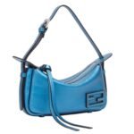 FENDI SIMPLY FENDI MINI CHAMPAGNE-COLORED METALLIC LEATHER MINI-BAG