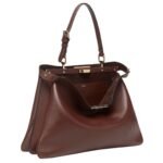 FENDI PEEKABOO SOFT LARGE LEATHER BAG