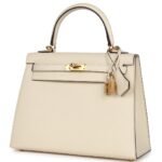 PRE-OWNED HERMÈS KELLY SELLIER 25 NATA EPSOM GOLD HARDWARE