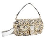 FENDI BAGUETTE HAND-EMBROIDERED BAG WITH SEQUINS AND 3D PEARLS