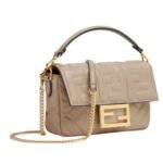 FENDI BAGUETTE MINI DOVE GRAY NAPPA LEATHER BAG
