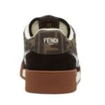 FENDI FEEL BROWN FF FABRIC SLIDES