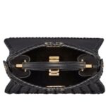 FENDI PEEKABOO ISEEU PETITE CAMELLIA INTERLACE LEATHER BAG