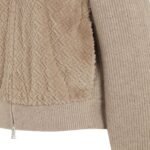 FENDI BLOUSON BEIGE JERSEY AND FF MINK JACKET