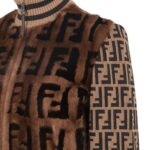 FENDI BOMBER KNIT AND INLAID MINK FUR BOMBER JACKET