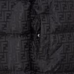FENDI DOWN JACKET BLACK FF NYLON DOWN JACKET