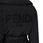 FENDI DOWN JACKET BLACK NYLON JACKET