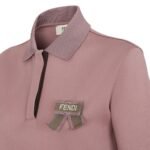 FENDI POLO SHIRT MAUVE PINK JERSEY JUMPER