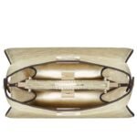 FENDI PEEKABOO ISEEU PETITE CHAMPAGNE COLORED METALLIC OSTRICH LEATHER BAG