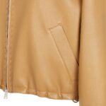 FENDI BLOUSON BEIGE LEATHER JACKET
