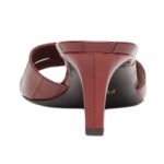 FENDI FFOLD LEATHER MEDIUM-HEELED SANDALS
