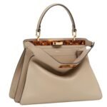 FENDI PEEKABOO ISEEU MEDIUM DOVE GRAY CALFSKIN BAG