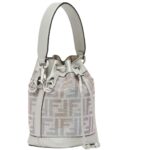 FENDI MON TRESOR SUEDE MINI BAG WITH FF IN IRIDESCENT CRYSTALS AND STUDS