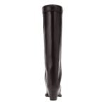 FENDI SHOW BURGUNDY LEATHER HIGH-HEELED BOOTS
