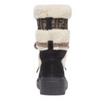 FENDI APRES CHIC WHITE SHEEPSKIN AND BLACK SUEDE BOOTS