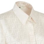 FENDI SHIRT WHITE FF SILK SHIRT