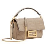 FENDI BAGUETTE MINI NAPPA LEATHER BAG WITH FF MOTIF