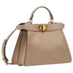 FENDI PEEKABOO ISEEU SMALL DOVE GRAY CALFSKIN BAG