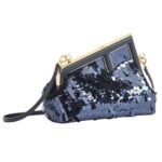 FENDI FIRST SMALL BAG EMBROIDERED WITH BLUE SEQUINS