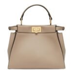 FENDI PEEKABOO MINI DOVE GRAY LEATHER BAG