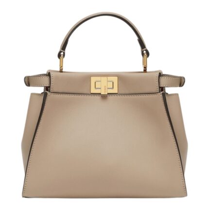 FENDI PEEKABOO MINI DOVE GRAY LEATHER BAG