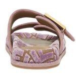 FENDI FEEL LIGHT BLUE FF JACQUARD VELVET SLIDES