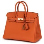 HERMÈS BIRKIN 25 ORANGE TOGO GOLD HARDWARE